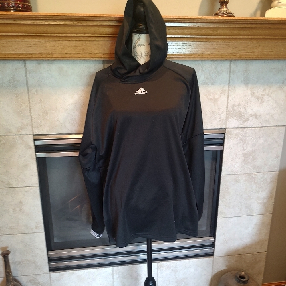 Adidas Black XL Cross Cross Neck Pullover Hoodie! - Picture 8 of 10
